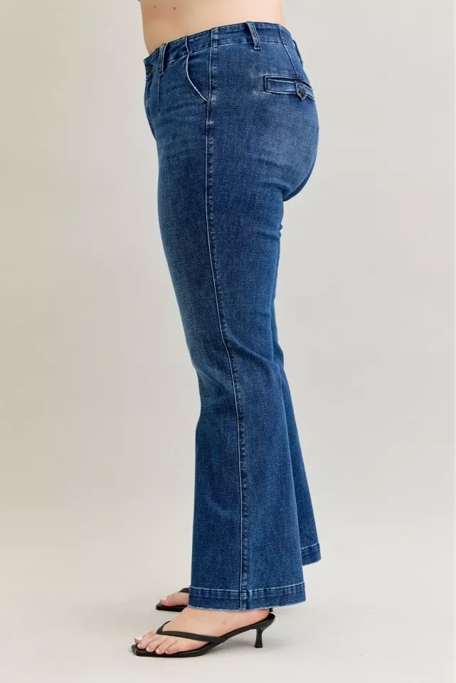 Judy Blue Full Size Mid Rise Bootcut Jeans with Welt Pockets Plus Size - Image 18
