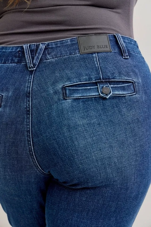 Judy Blue Full Size Mid Rise Bootcut Jeans with Welt Pockets Plus Size - Image 19