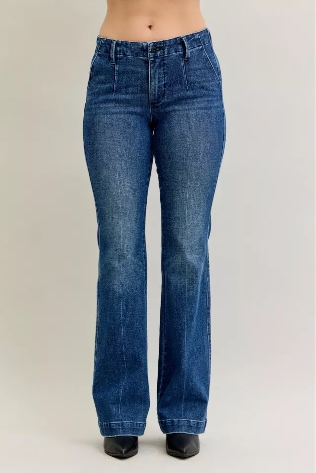 Judy Blue Full Size Mid Rise Bootcut Jeans with Welt Pockets Plus Size - Image 2