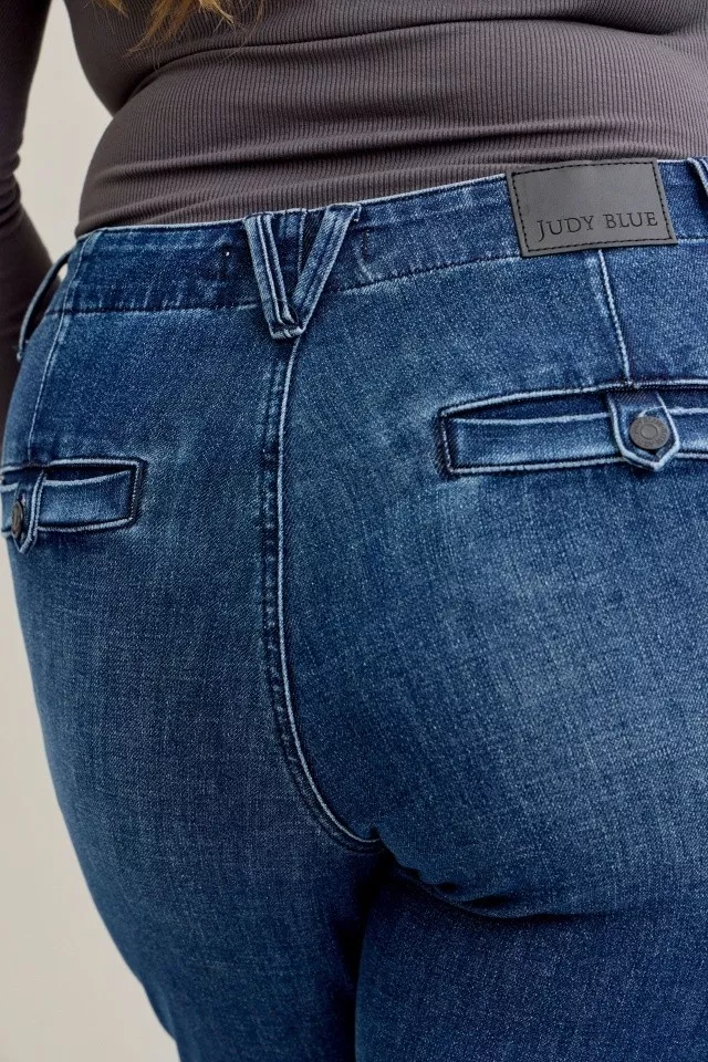 Judy Blue Full Size Mid Rise Bootcut Jeans with Welt Pockets Plus Size - Image 20
