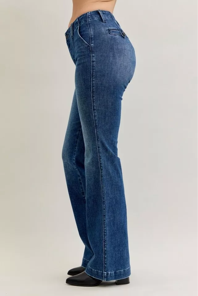 Judy Blue Full Size Mid Rise Bootcut Jeans with Welt Pockets Plus Size - Image 6