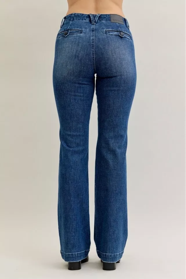 Judy Blue Full Size Mid Rise Bootcut Jeans with Welt Pockets Plus Size - Image 7
