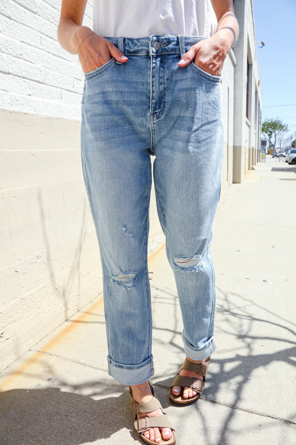 Judy Blue High-Rise Boyfriend Cuffed Hem Star Pocket Jeans - Image 10