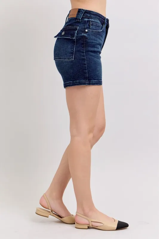 Judy Blue High Waist Back Flap Pocket Denim Shorts - Image 6