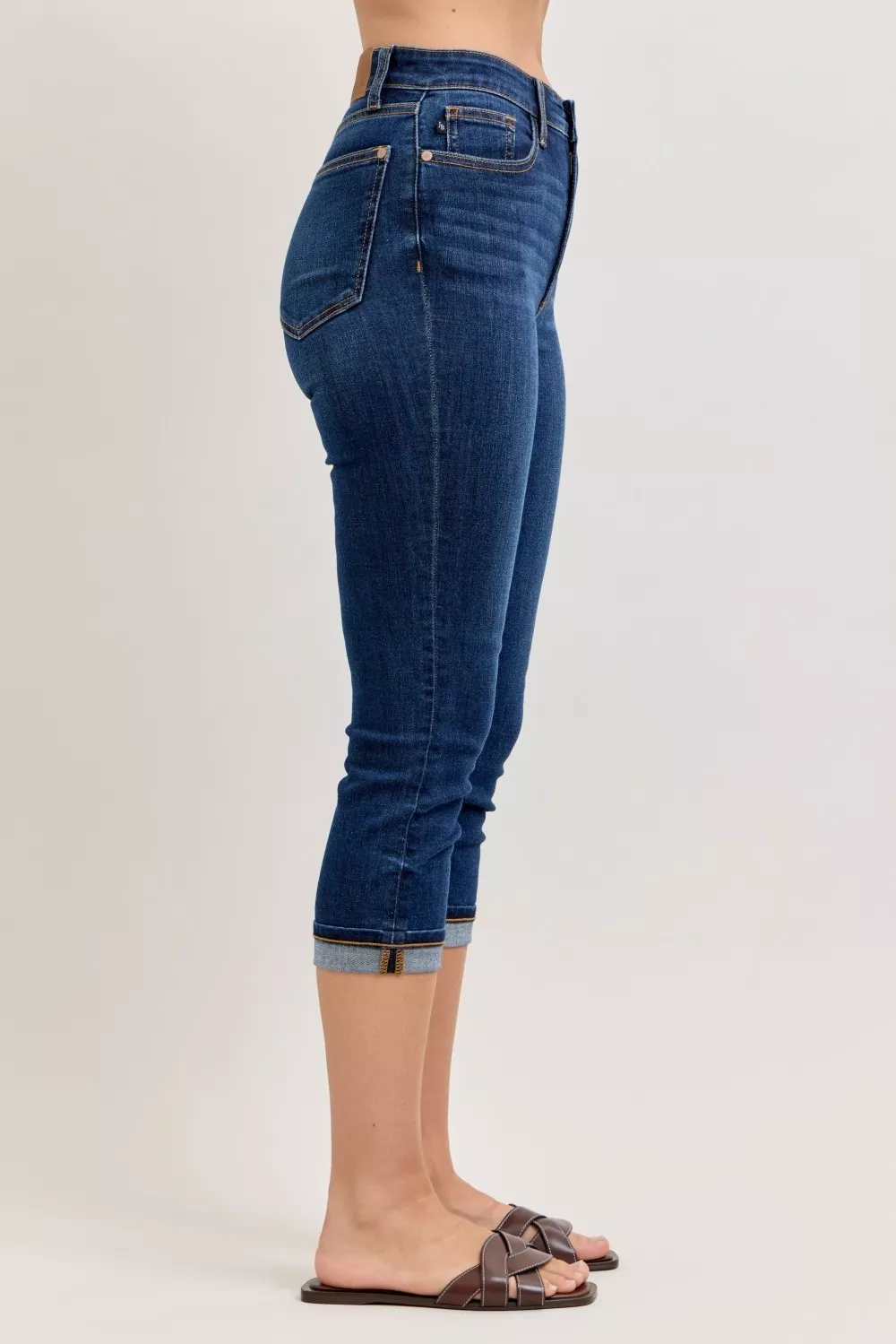 Judy Blue High Waist Capri Jeans with Single Cuff - Image 2