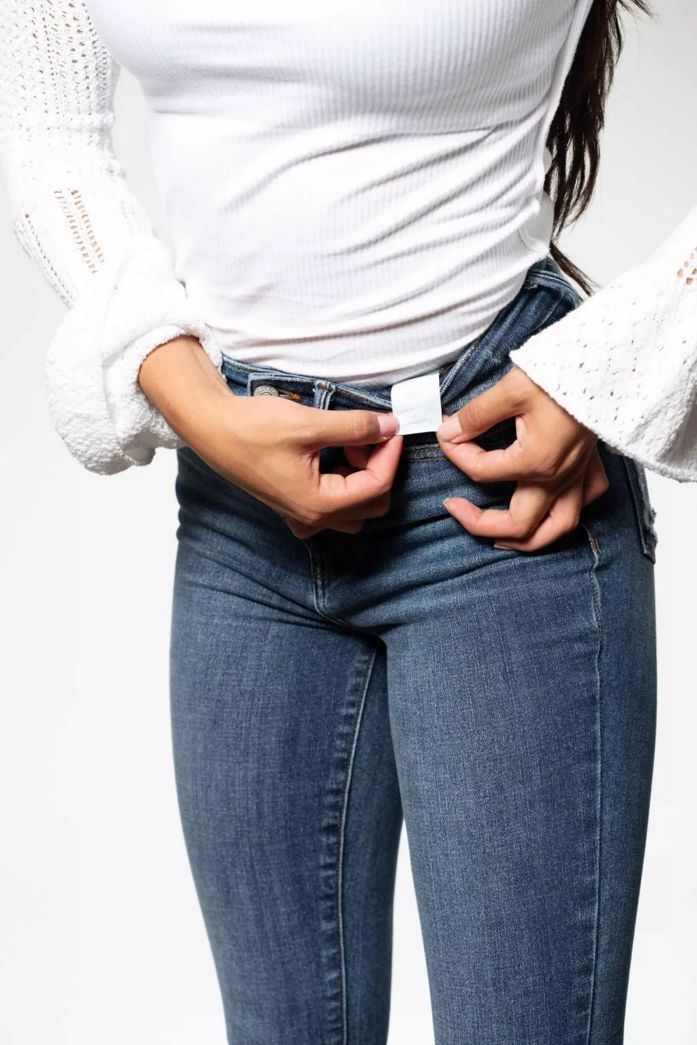 Judy Blue High Waist Skinny Jeans with Destroy & Shark Bit Hem - Image 5