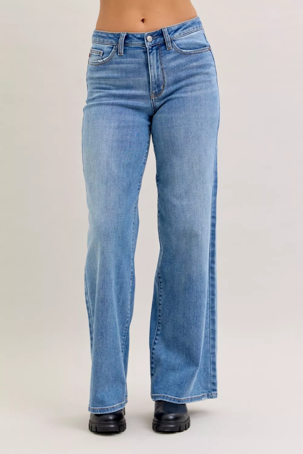 Judy Blue Mid Rise Retro Wide Leg Jeans - Image 2