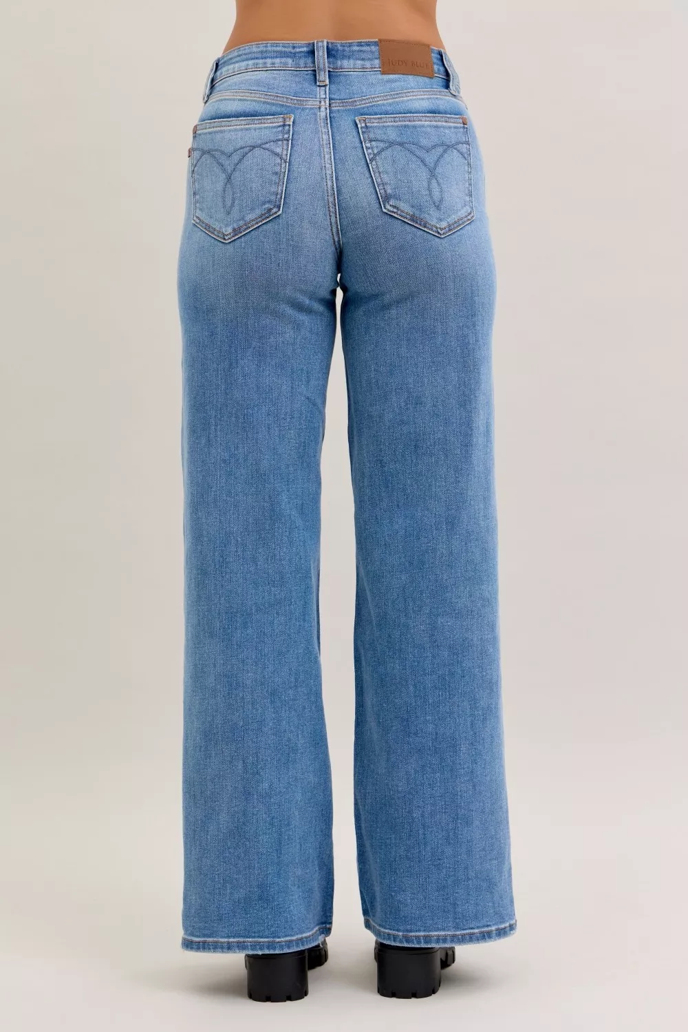 Judy Blue Mid Rise Retro Wide Leg Jeans - Image 5