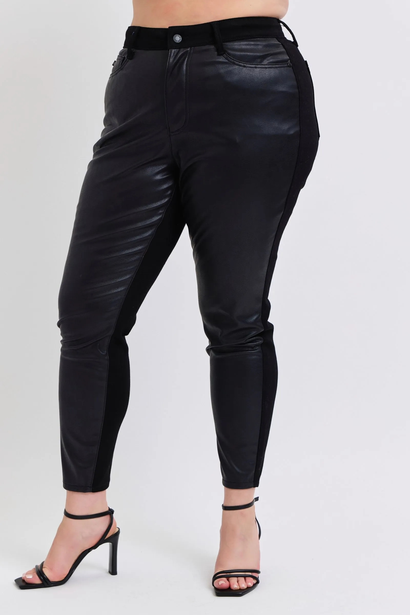 Judy Blue Plus Size HW Faux Leather Skinny Pants - Image 5