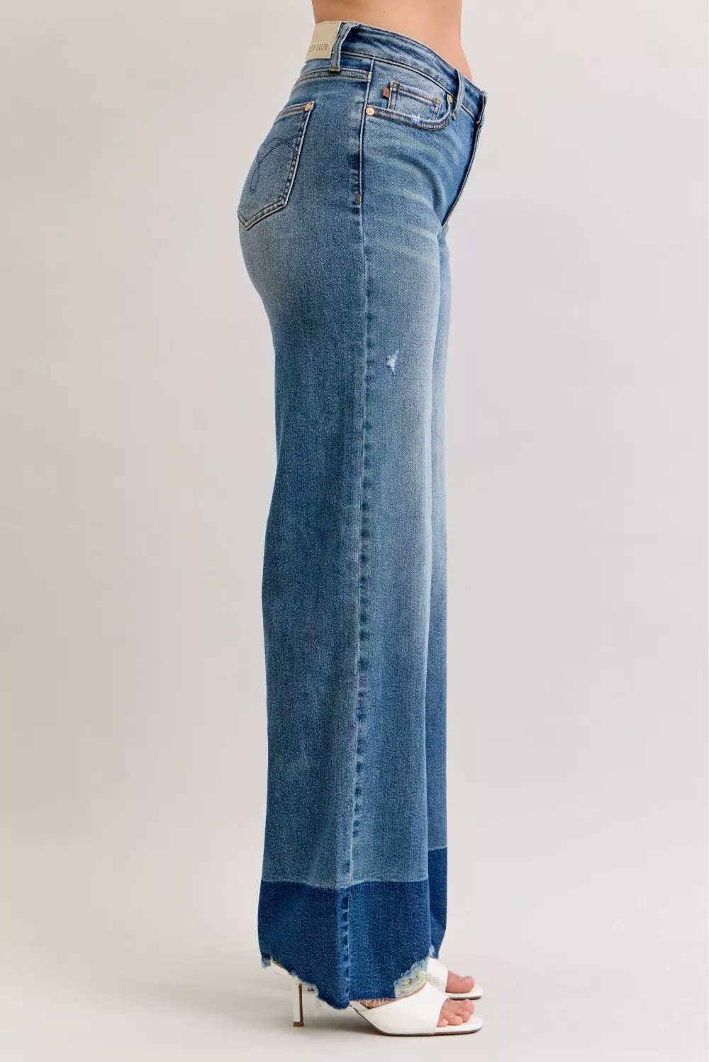 Judy Blue Raw Hem High Waist Column Straight Jeans - Image 3