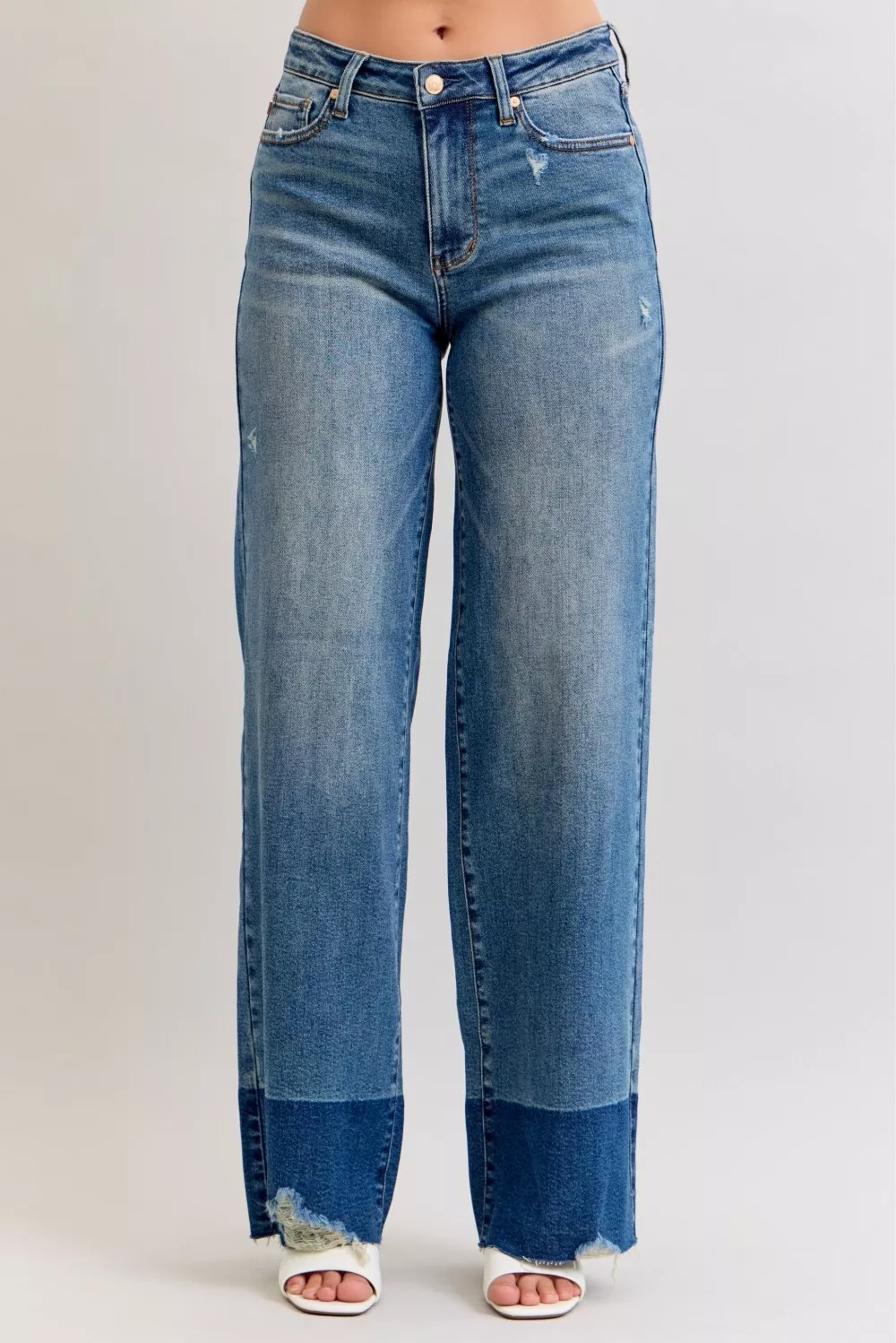 Judy Blue Raw Hem High Waist Column Straight Jeans - Image 8