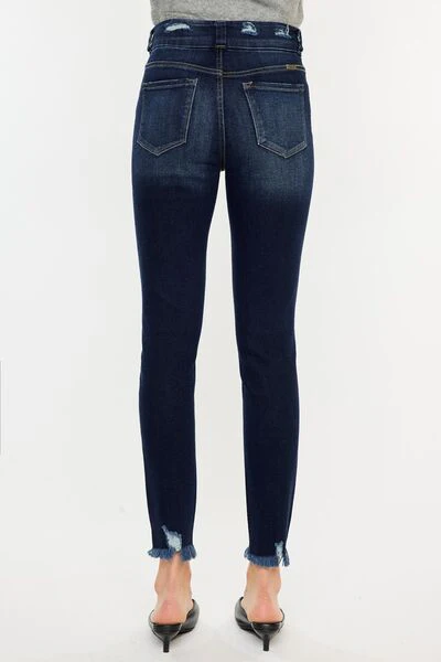 Kancan Full Size Cat's Whiskers Raw Hem High Waist Jeans - Image 11