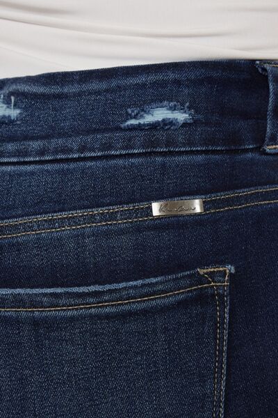 Kancan Full Size Cat's Whiskers Raw Hem High Waist Jeans - Image 12