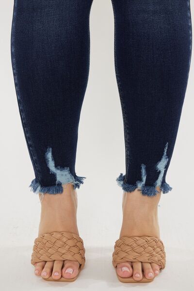Kancan Full Size Cat's Whiskers Raw Hem High Waist Jeans - Image 14
