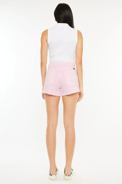 Kancan Raw Hem High Waist Denim Shorts - Image 2
