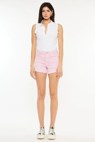 Kancan Raw Hem High Waist Denim Shorts - Image 4
