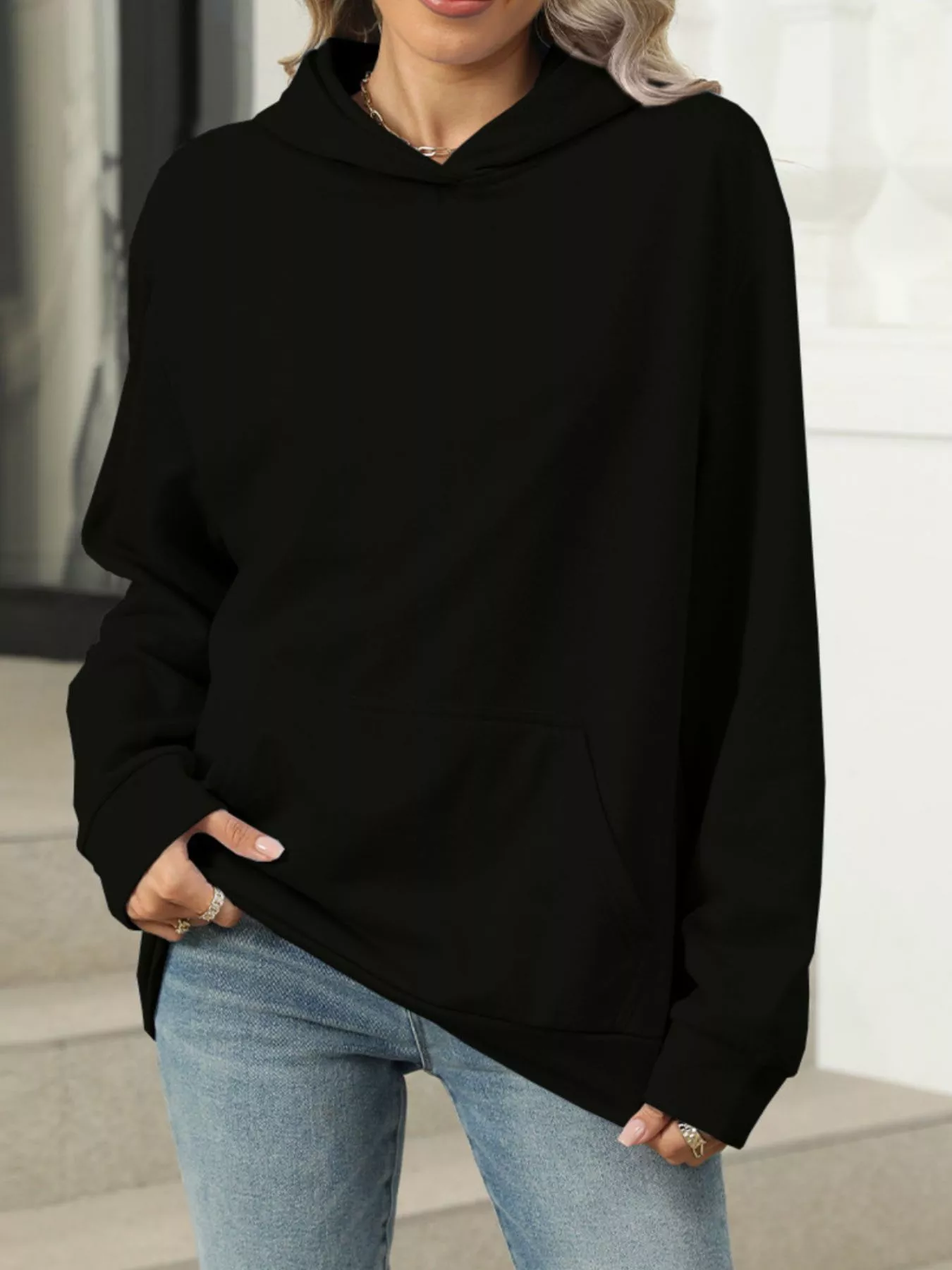 Kangaroo Pocket Long Sleeve Hoodie - Image 10
