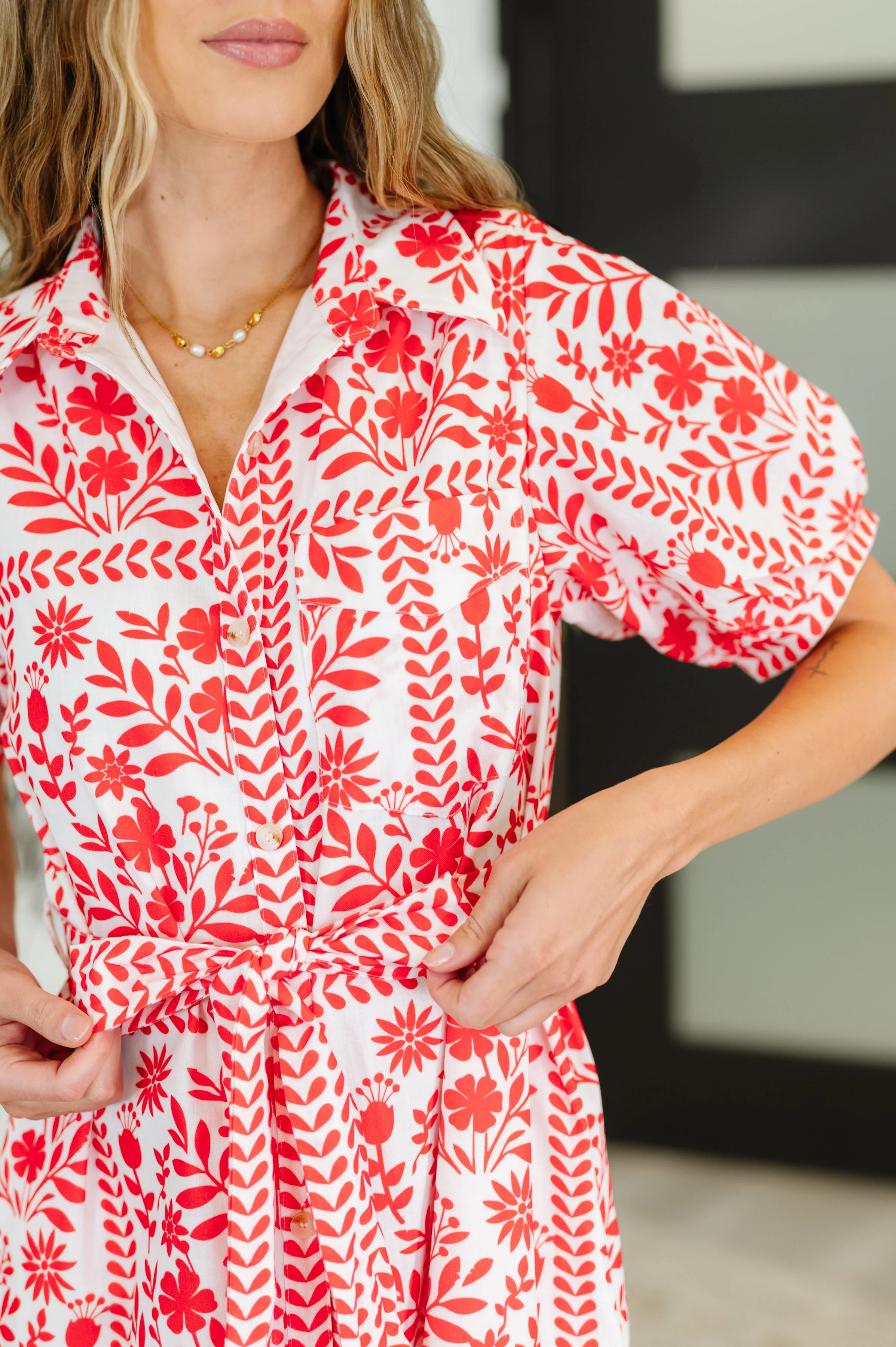 La Femme Hour Collared Button Down Dress - Image 3