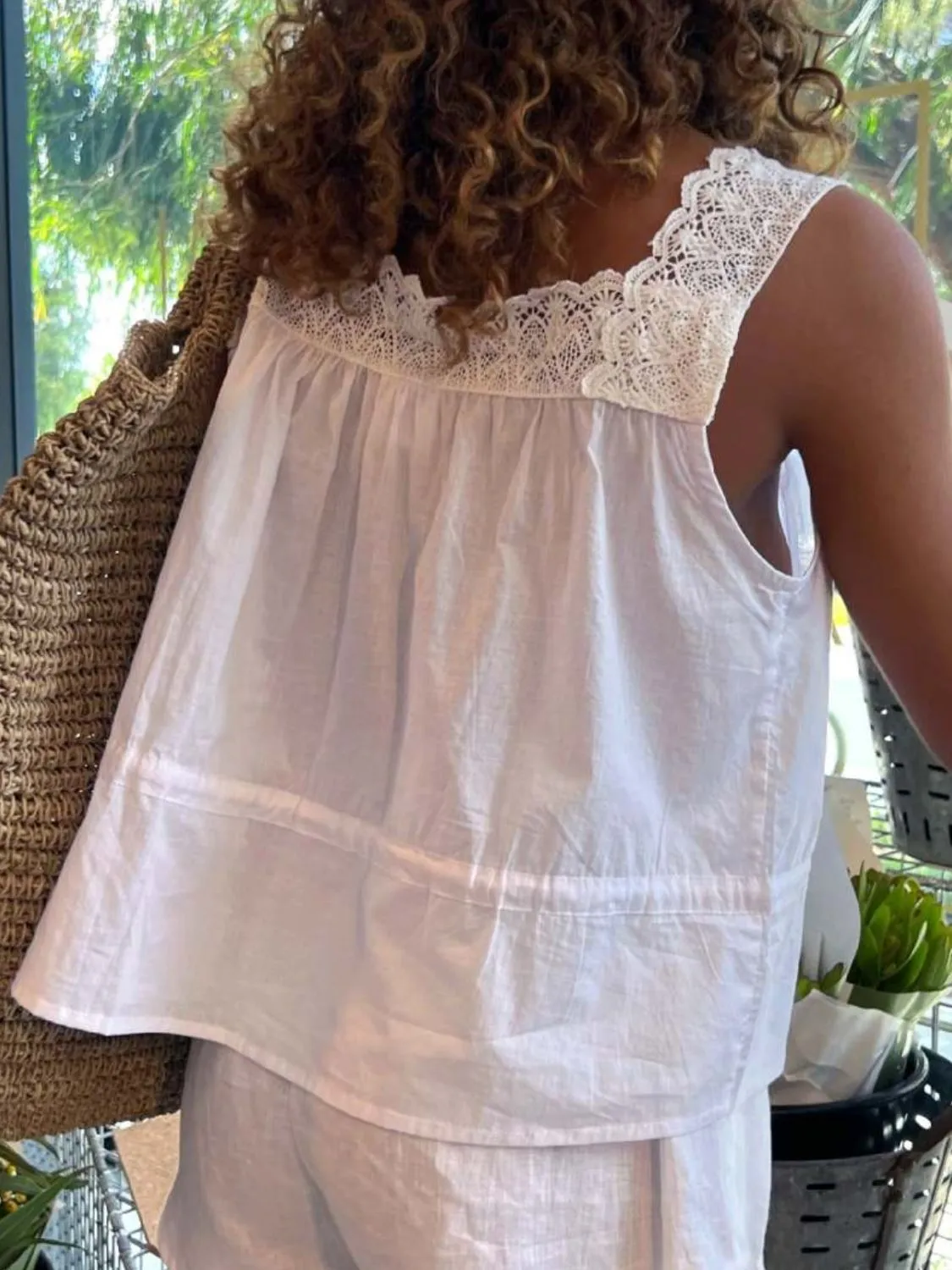 Lace Detail Drawstring Tank - Image 6