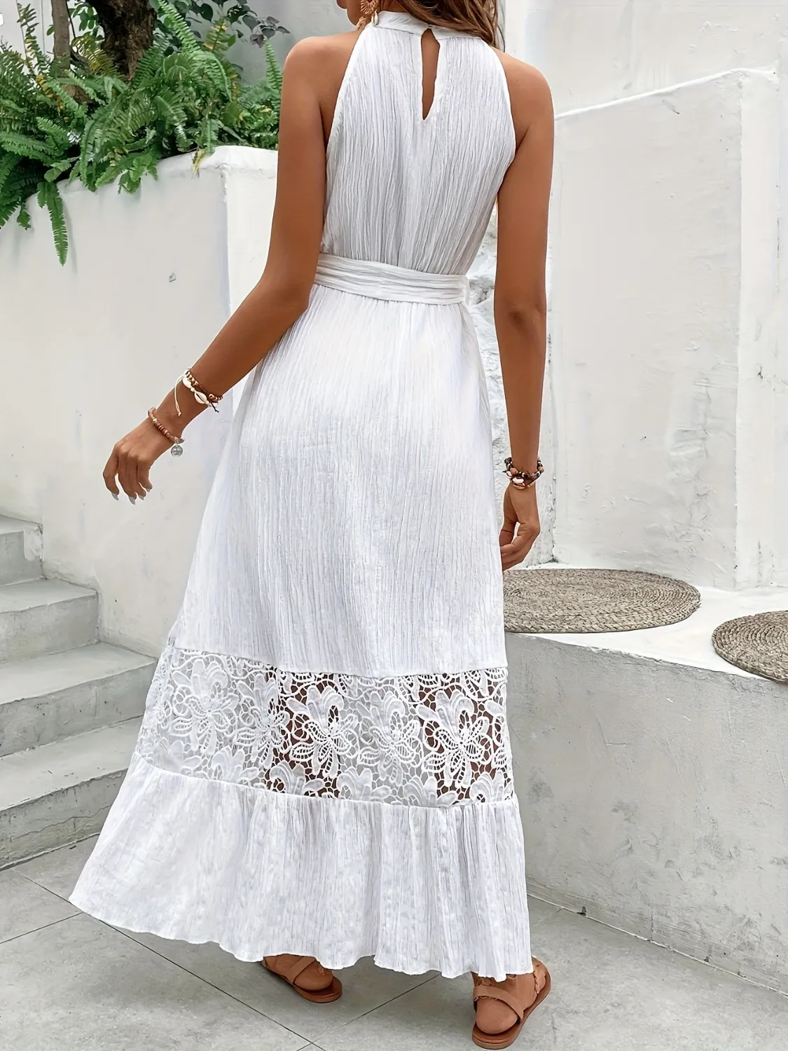 Lace Detail Sleeveless Maxi Cami Dress - Image 5