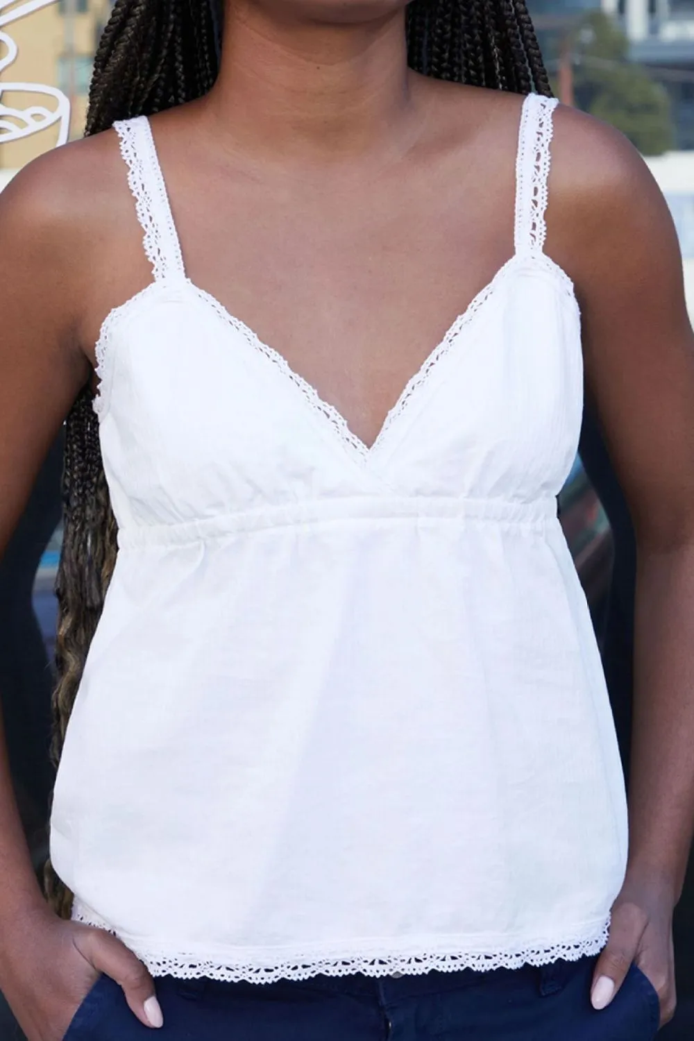 Lace Detail V-Neck Cami - Image 6