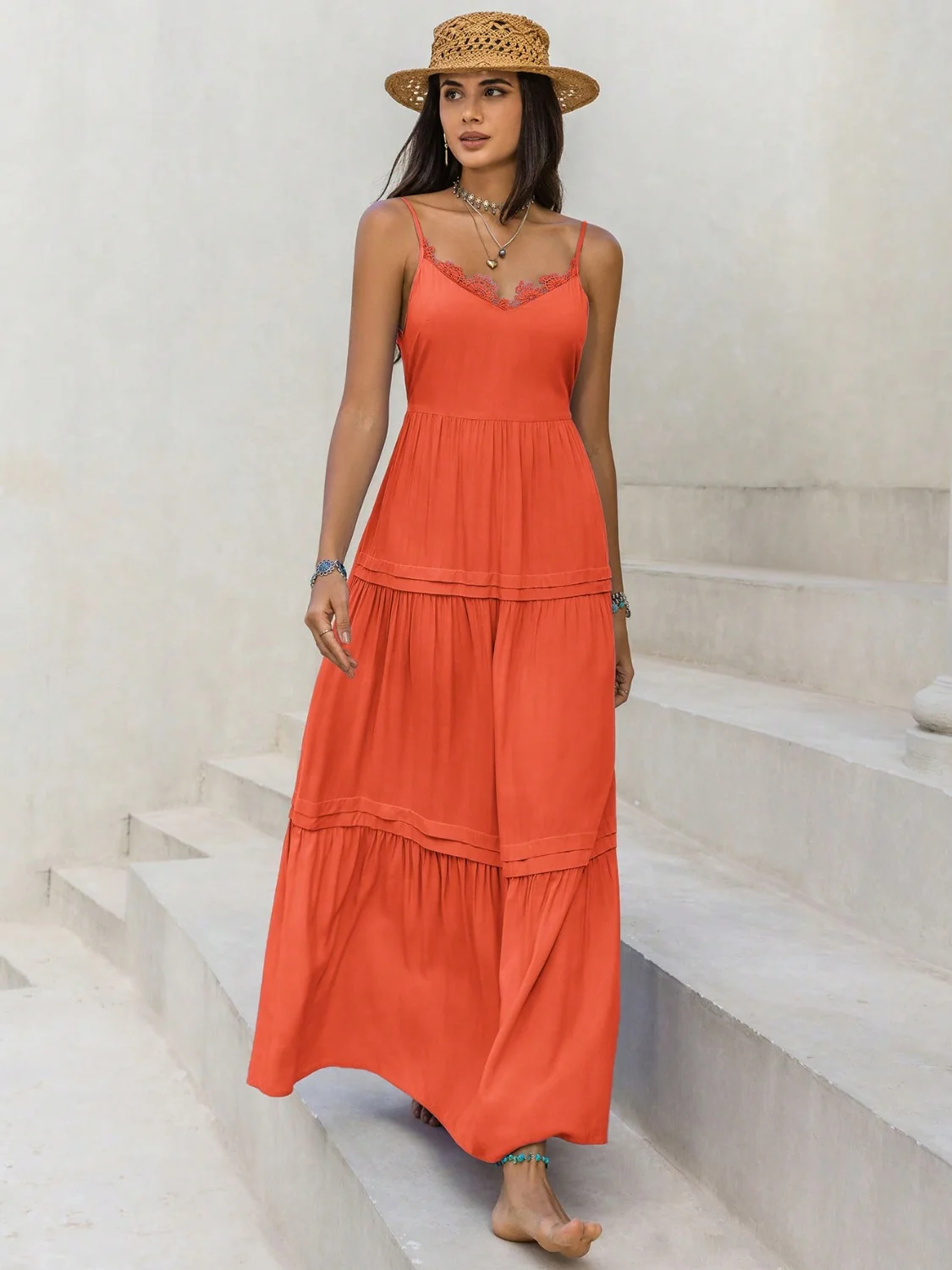 Lace Detail V-Neck Cami Dress - Image 7