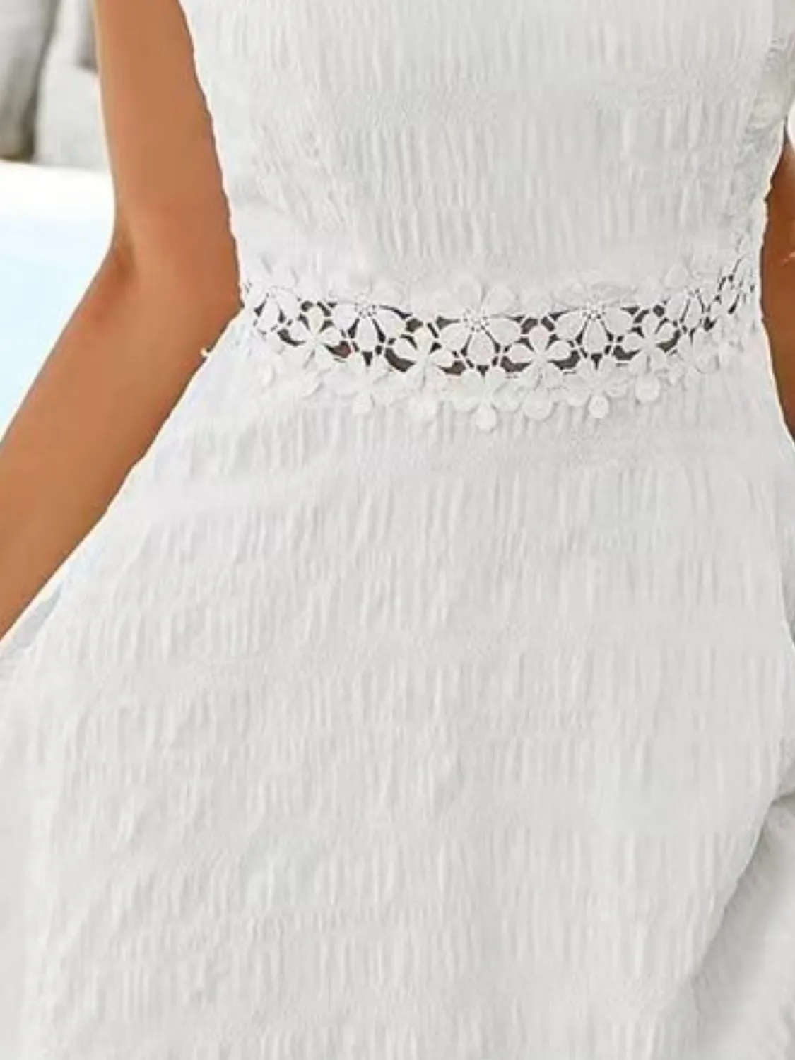 Lace Detail V-Neck Mini Cami Dress - Image 6