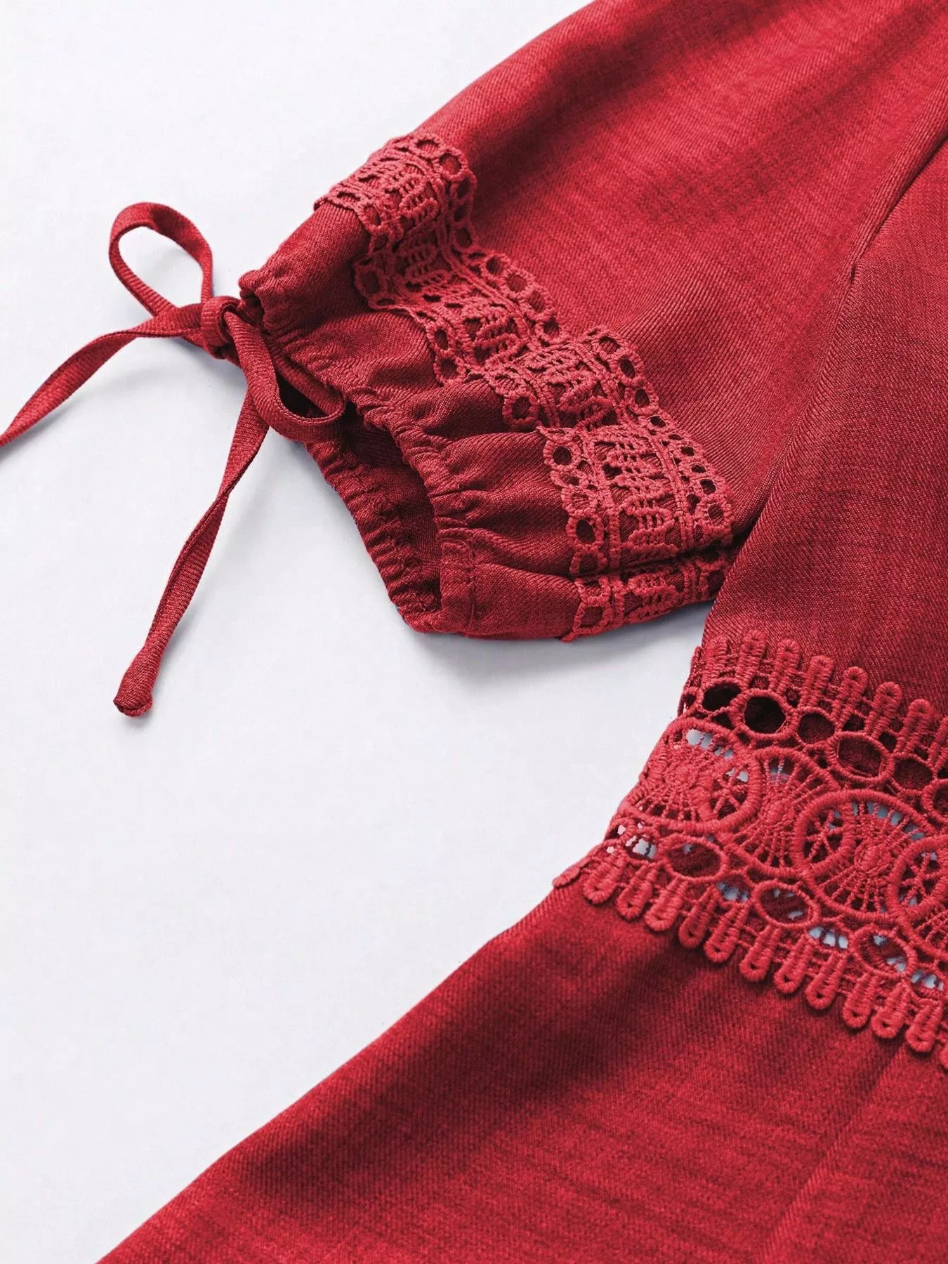 Lace Detail V-Neck Mini Dress - Image 18