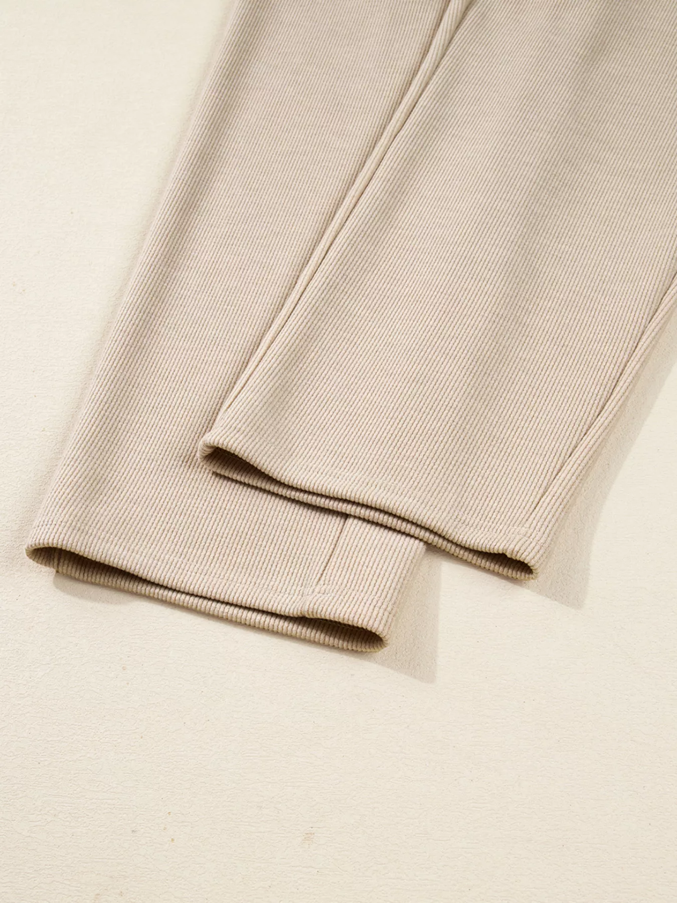 Lace Drawstring Hoodie and High Waist Pants Corduroy Suit - Image 12