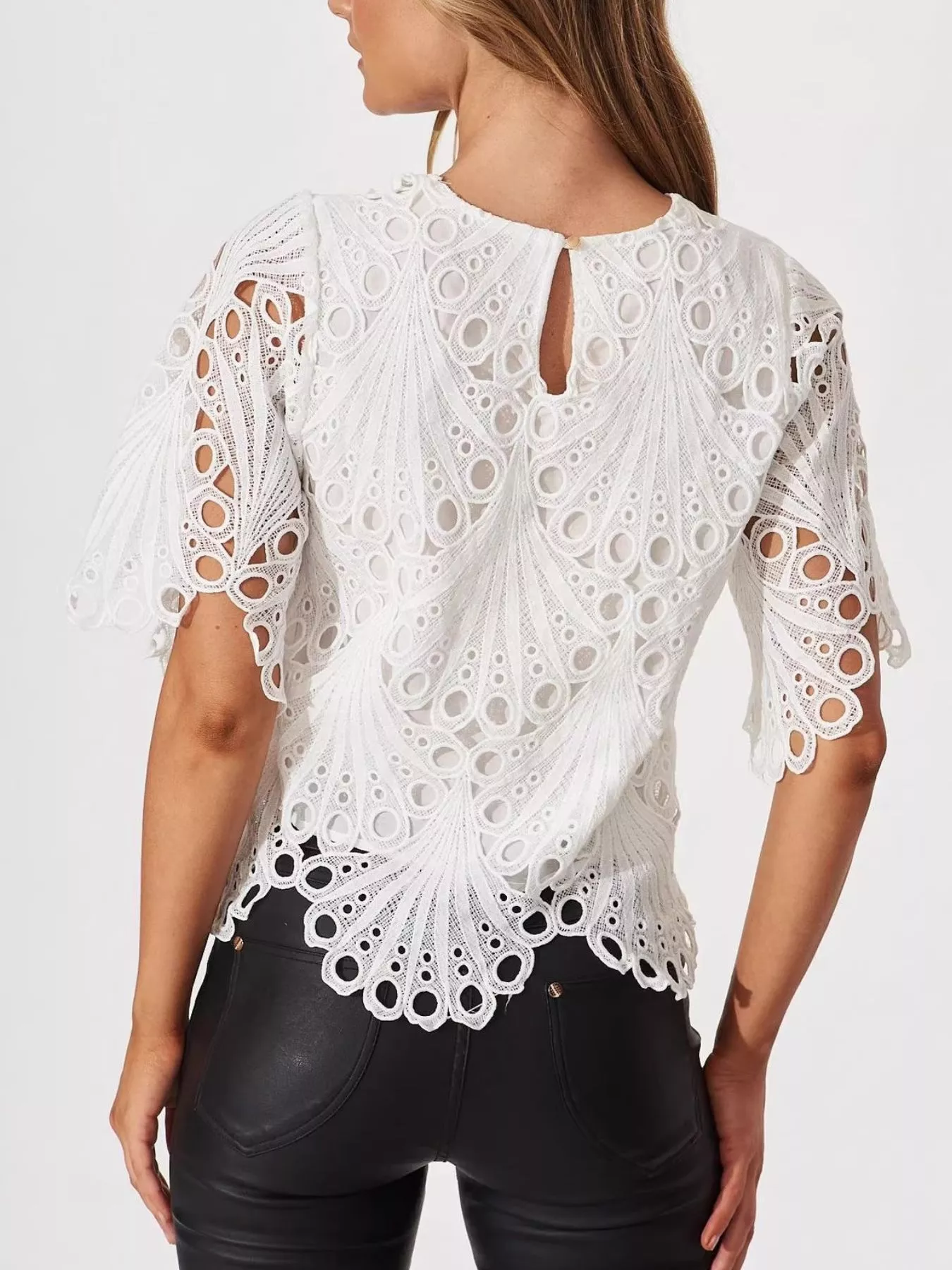 Lace Half Sleeve Blouse - Image 4