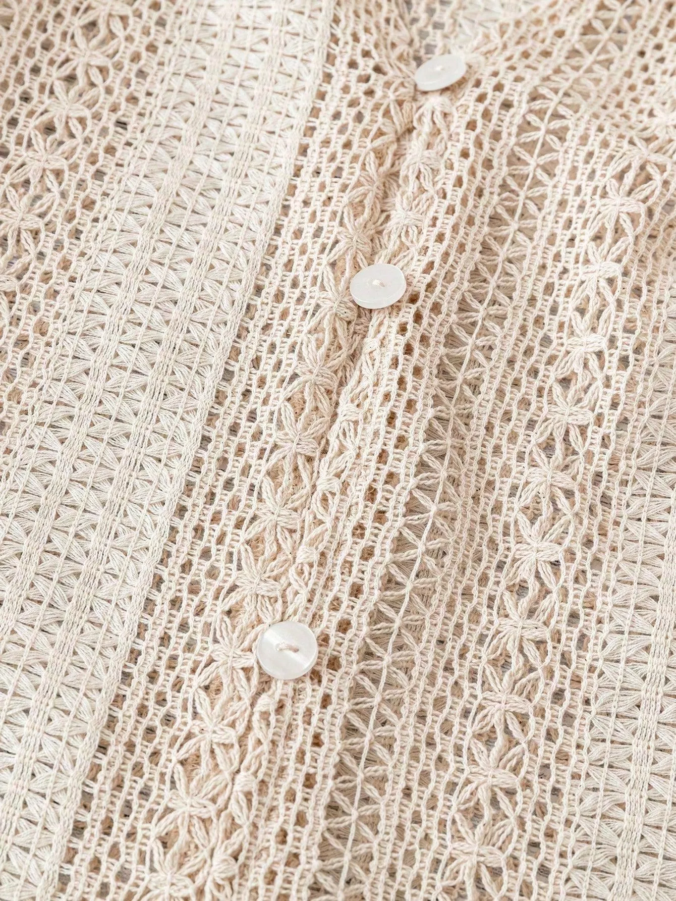 Lace Notched Long Sleeve Shirt - Image 5