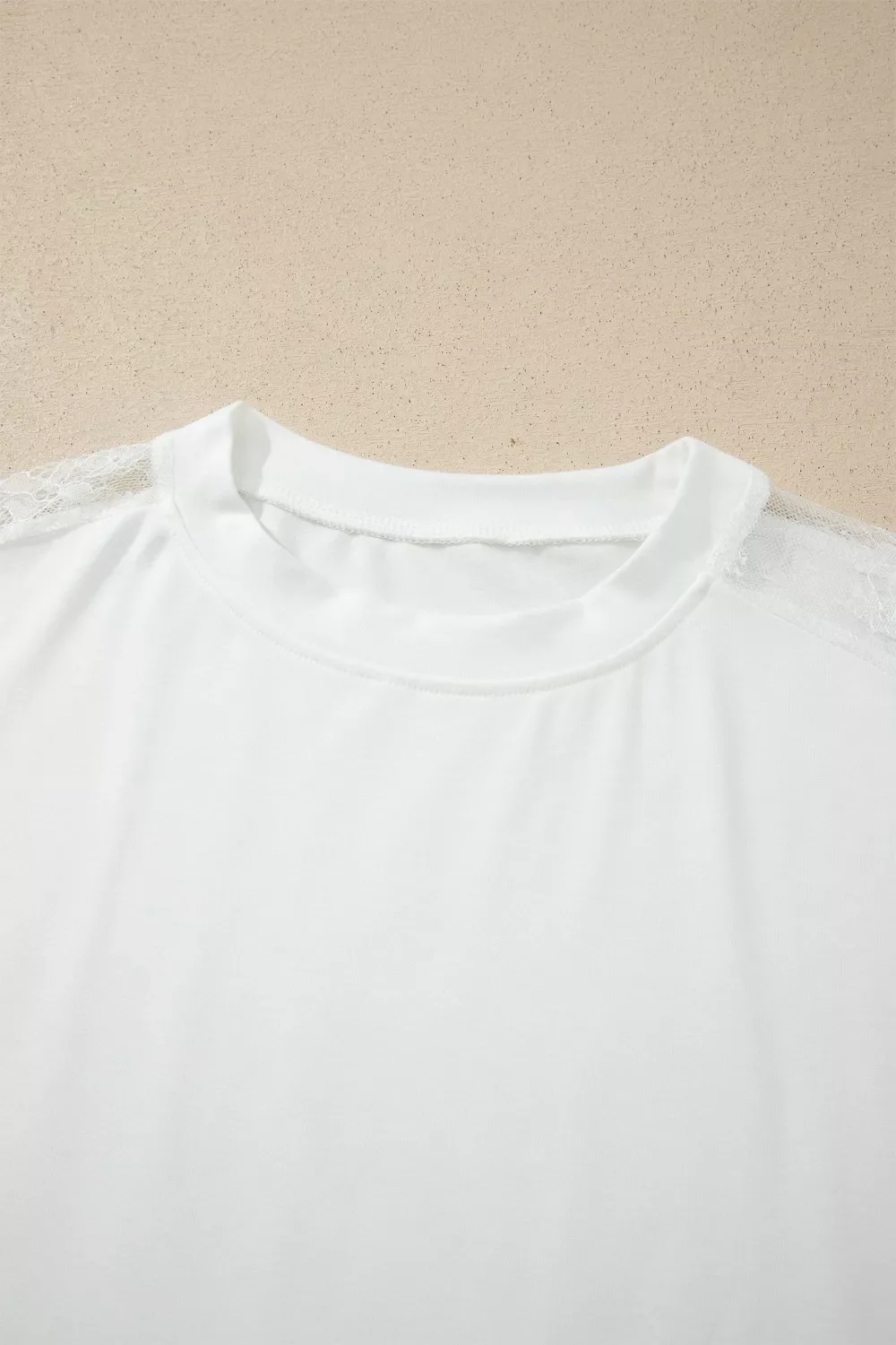 Lace Patchwork Round Neck Long Sleeve Top - Image 9