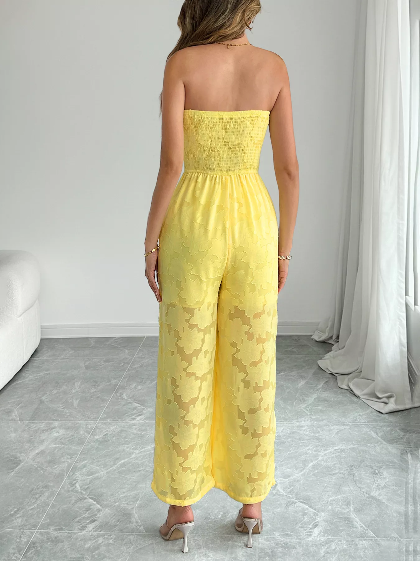 Lace Smocked Tube Jumpsuit - Image 6
