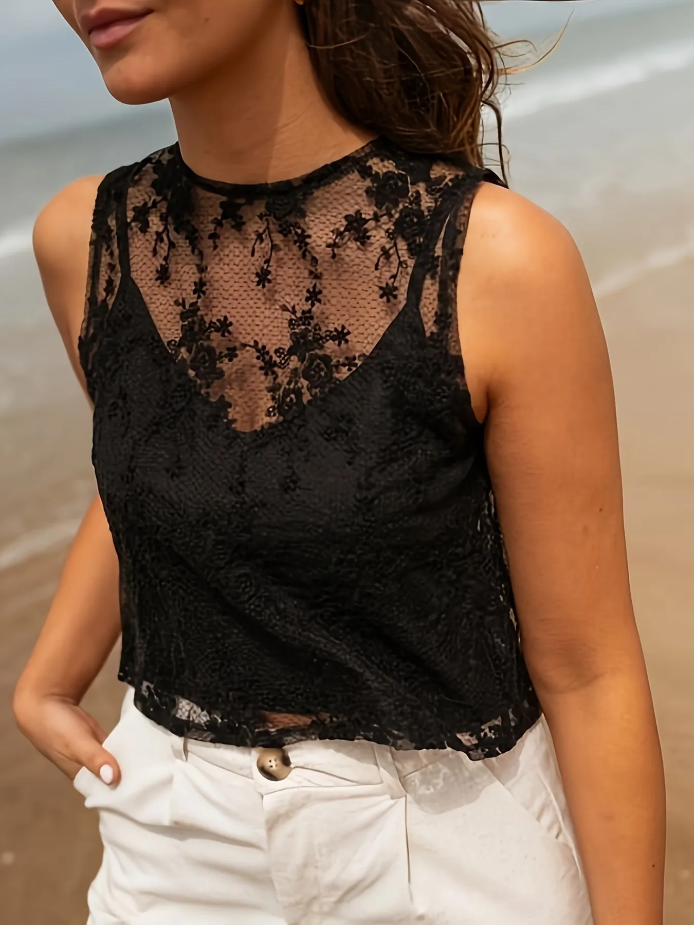 Lace Tie Back Tank - Image 6
