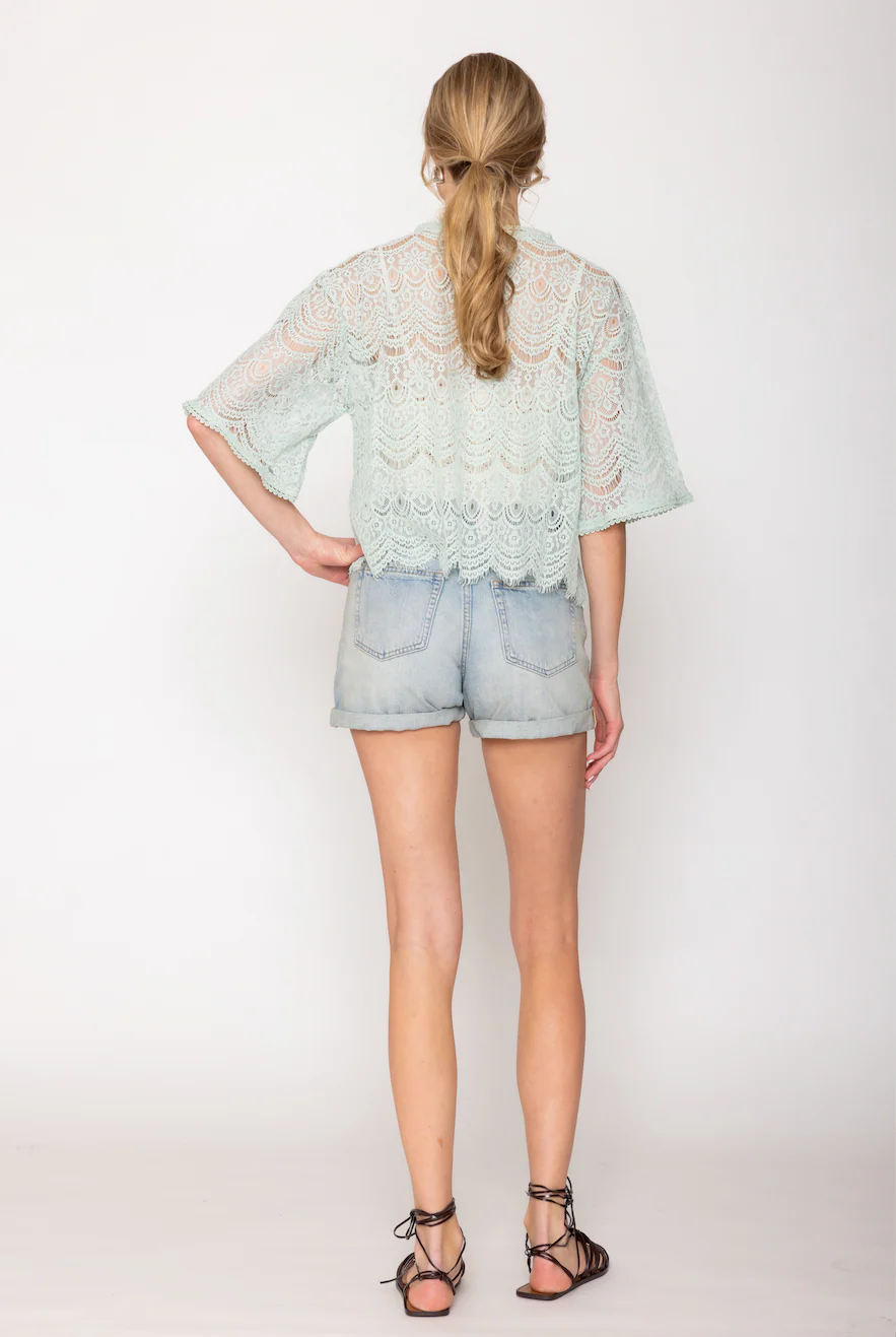 Lace Tie Front Short Cardigan - Image 7