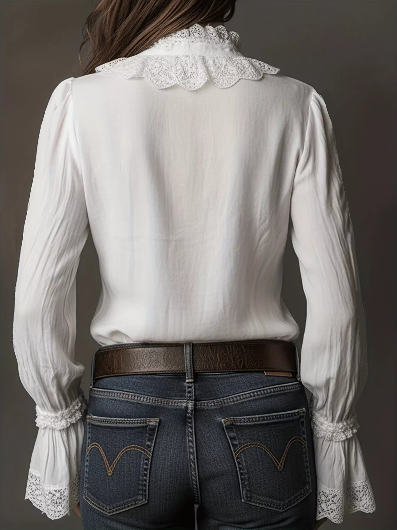 Lace Trim Button Up Shirt - Image 2