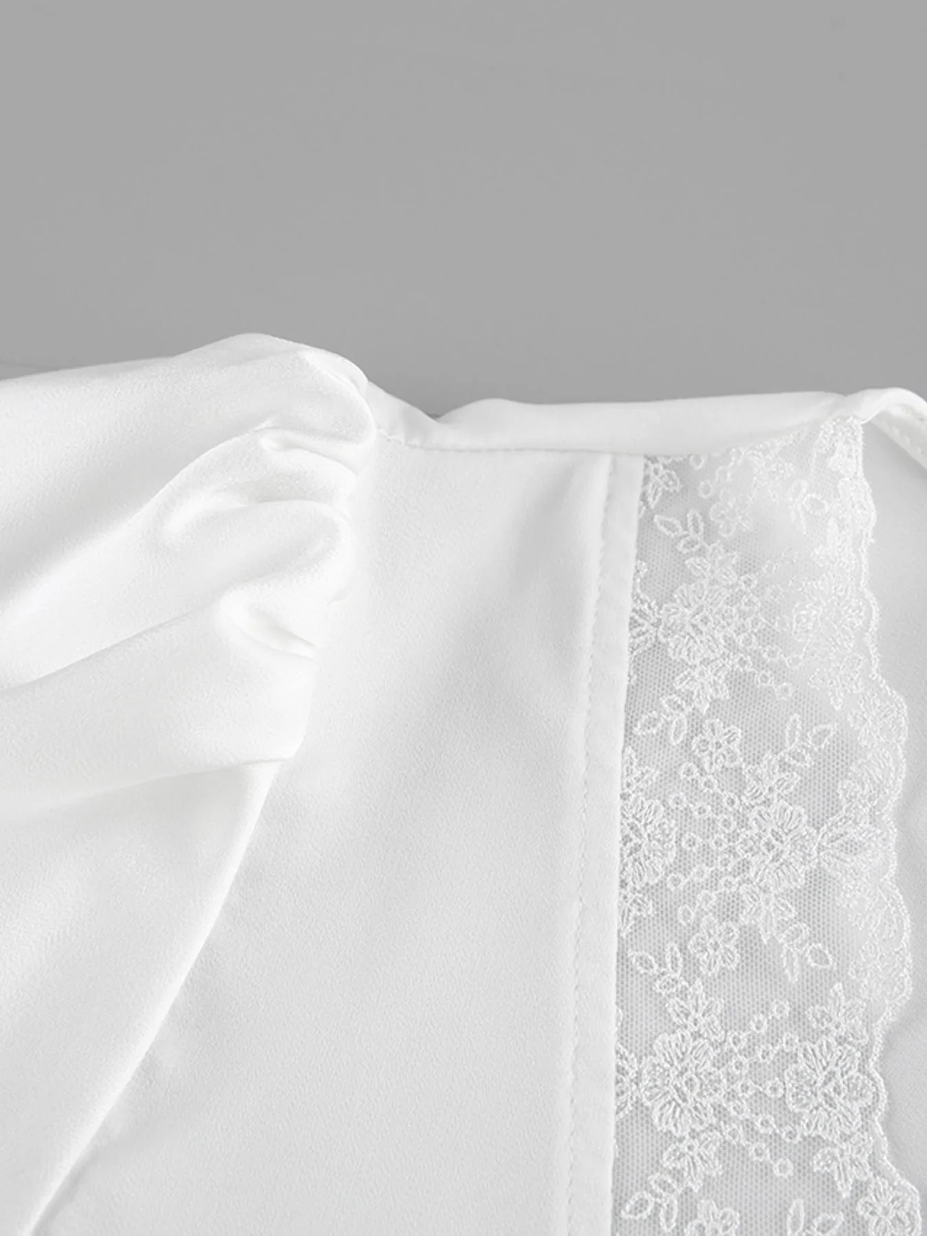 Lace Trimmed Top and Skirt Two-Piece Set - Image 15