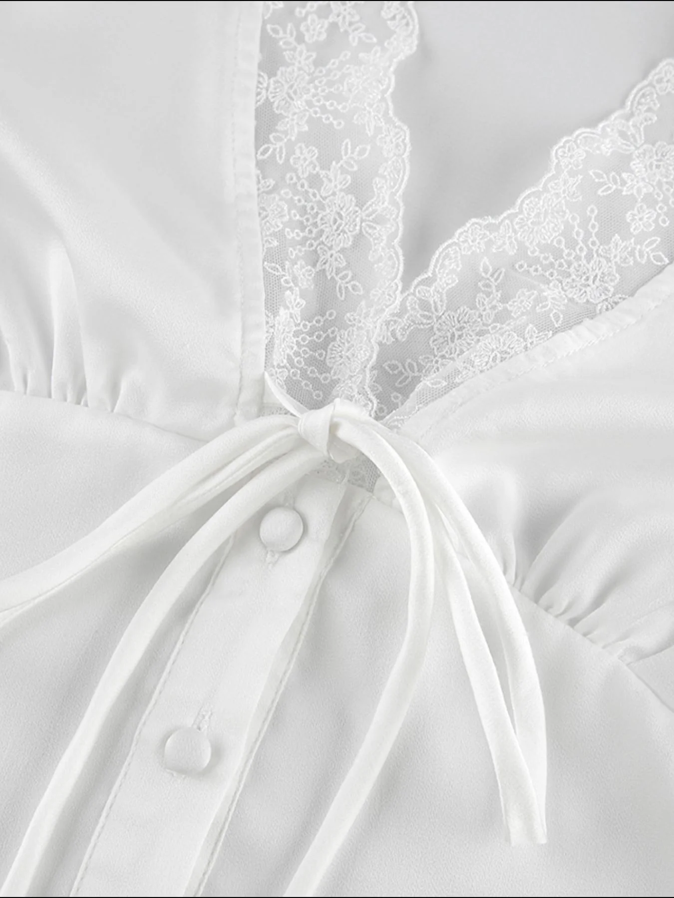 Lace Trimmed Top and Skirt Two-Piece Set - Image 18
