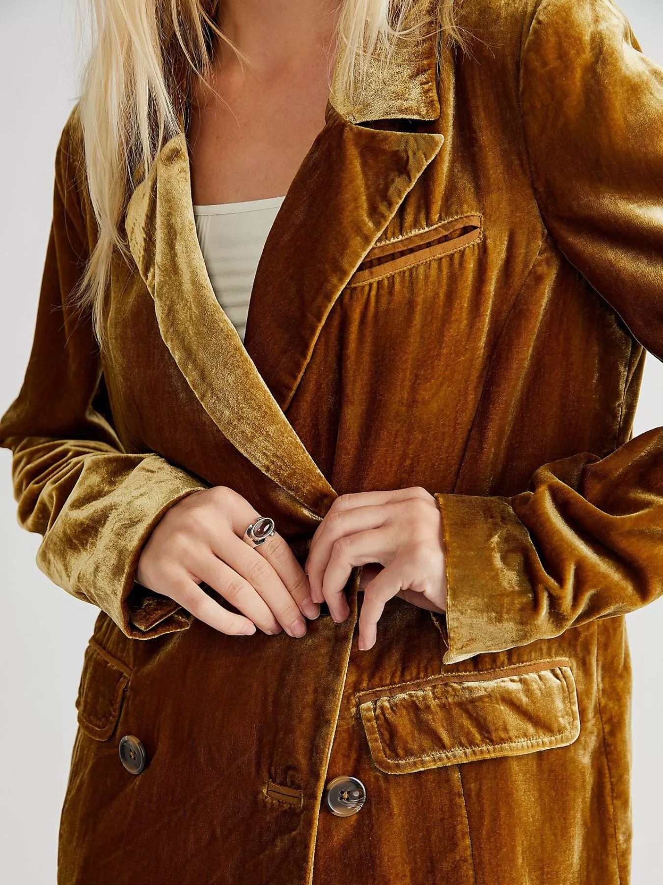 Lapel Collar Button Up Blazer - Image 2
