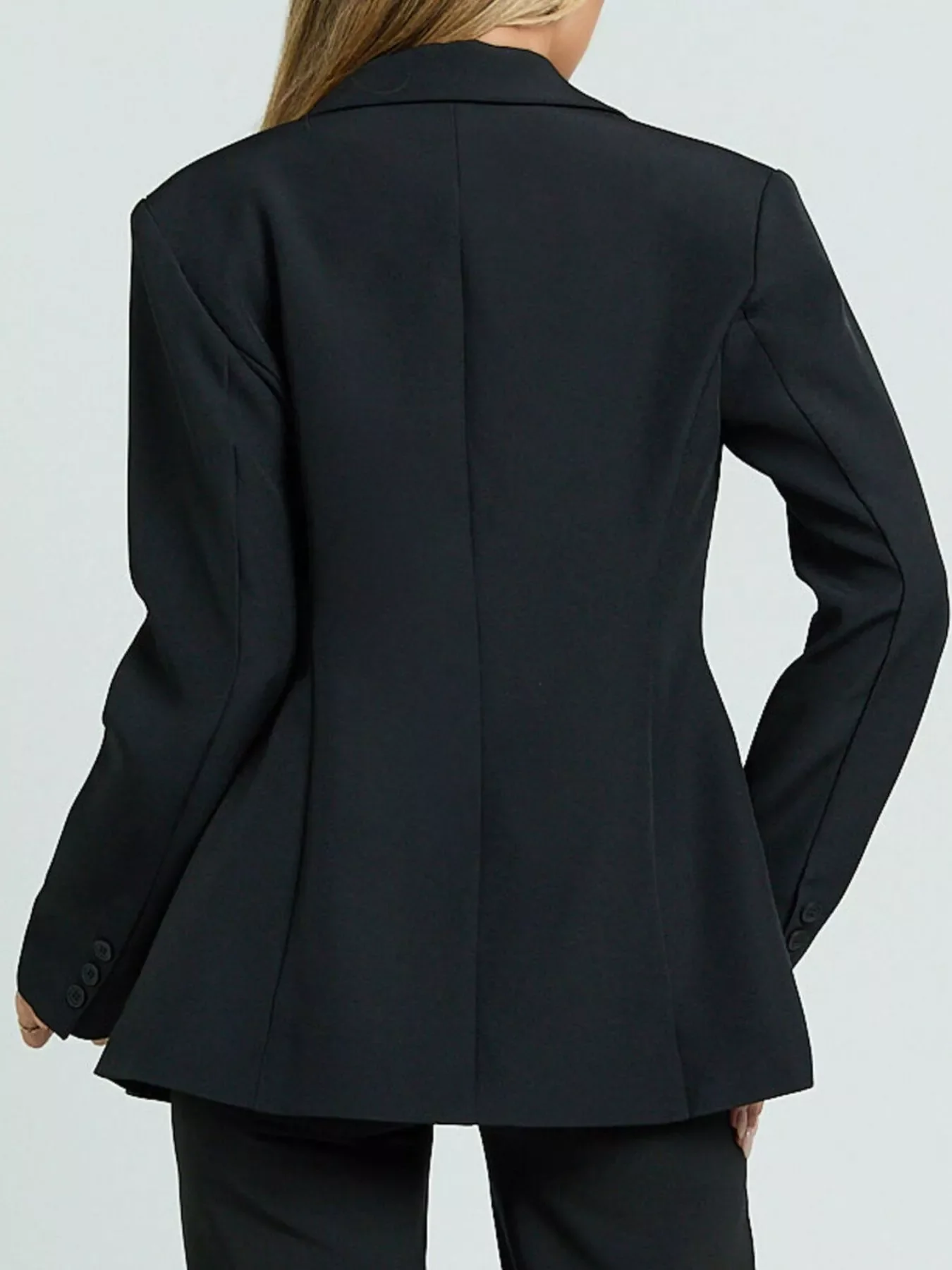 Lapel Collar One Button Blazer - Image 9