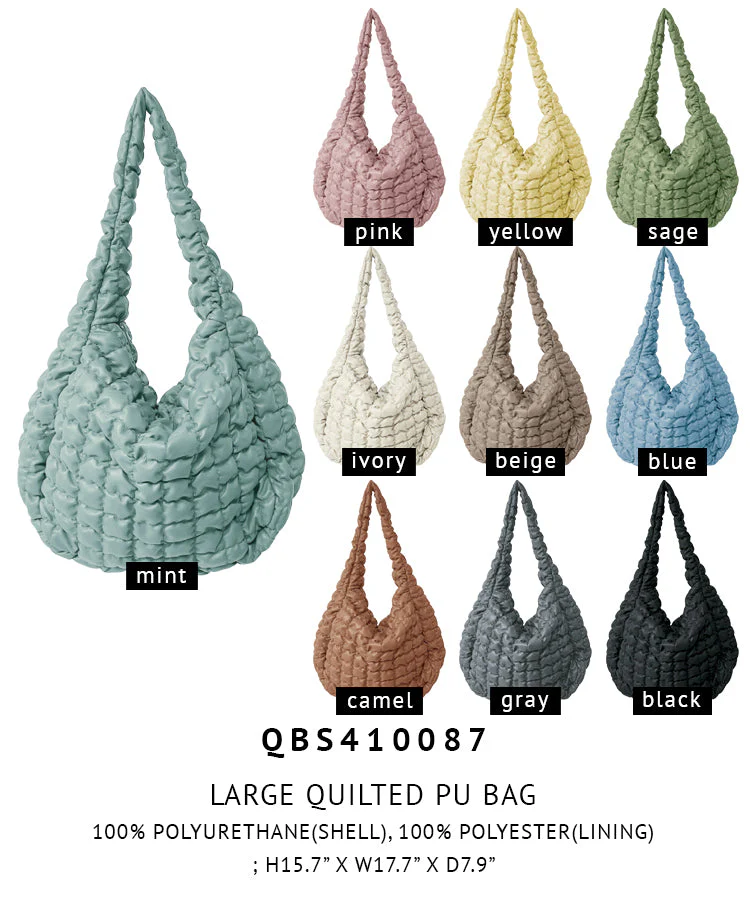 Large Quilted PU Bag - Image 13