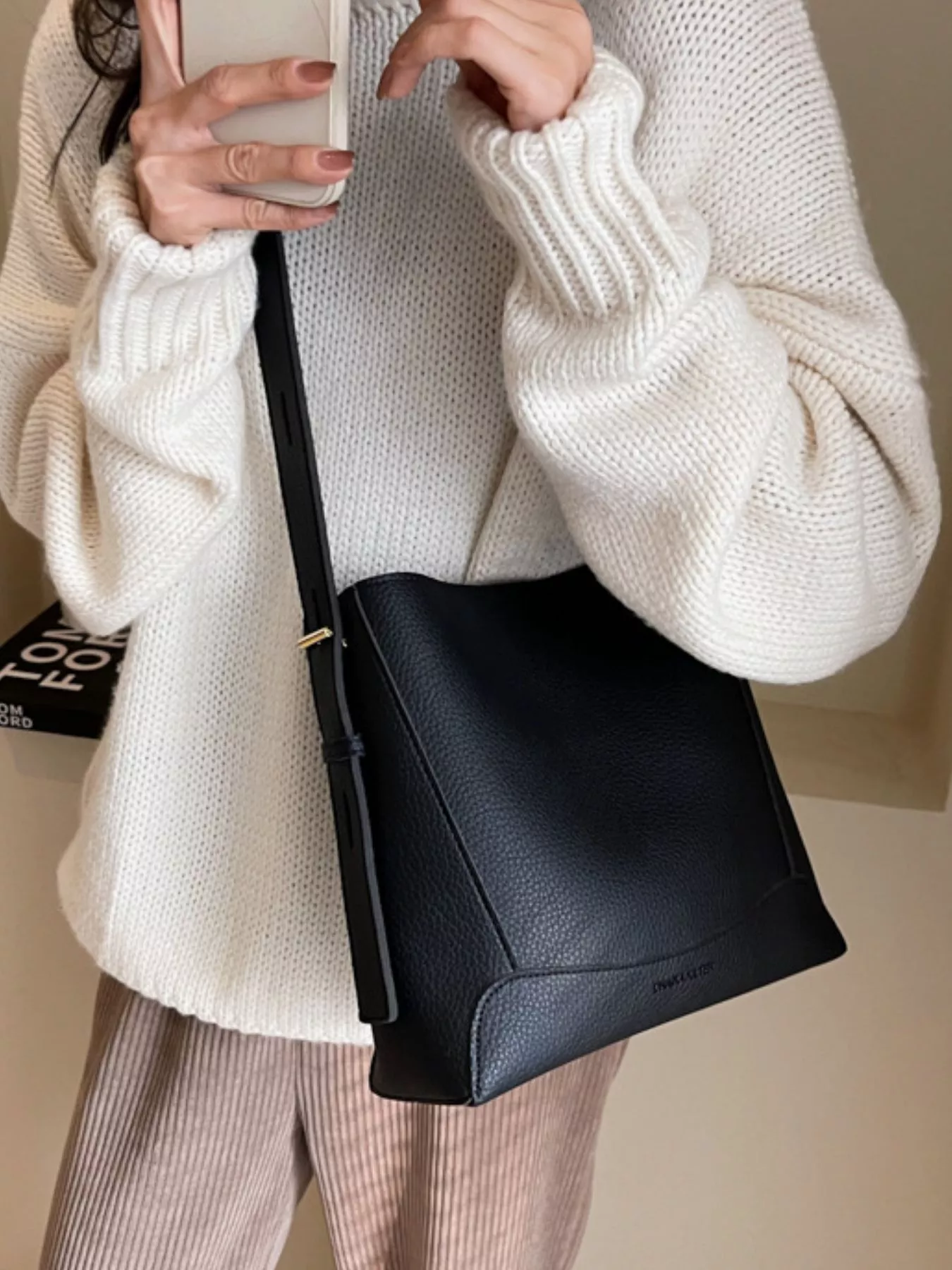 Leather Adjustable Strap Crossbody Bag - Image 2