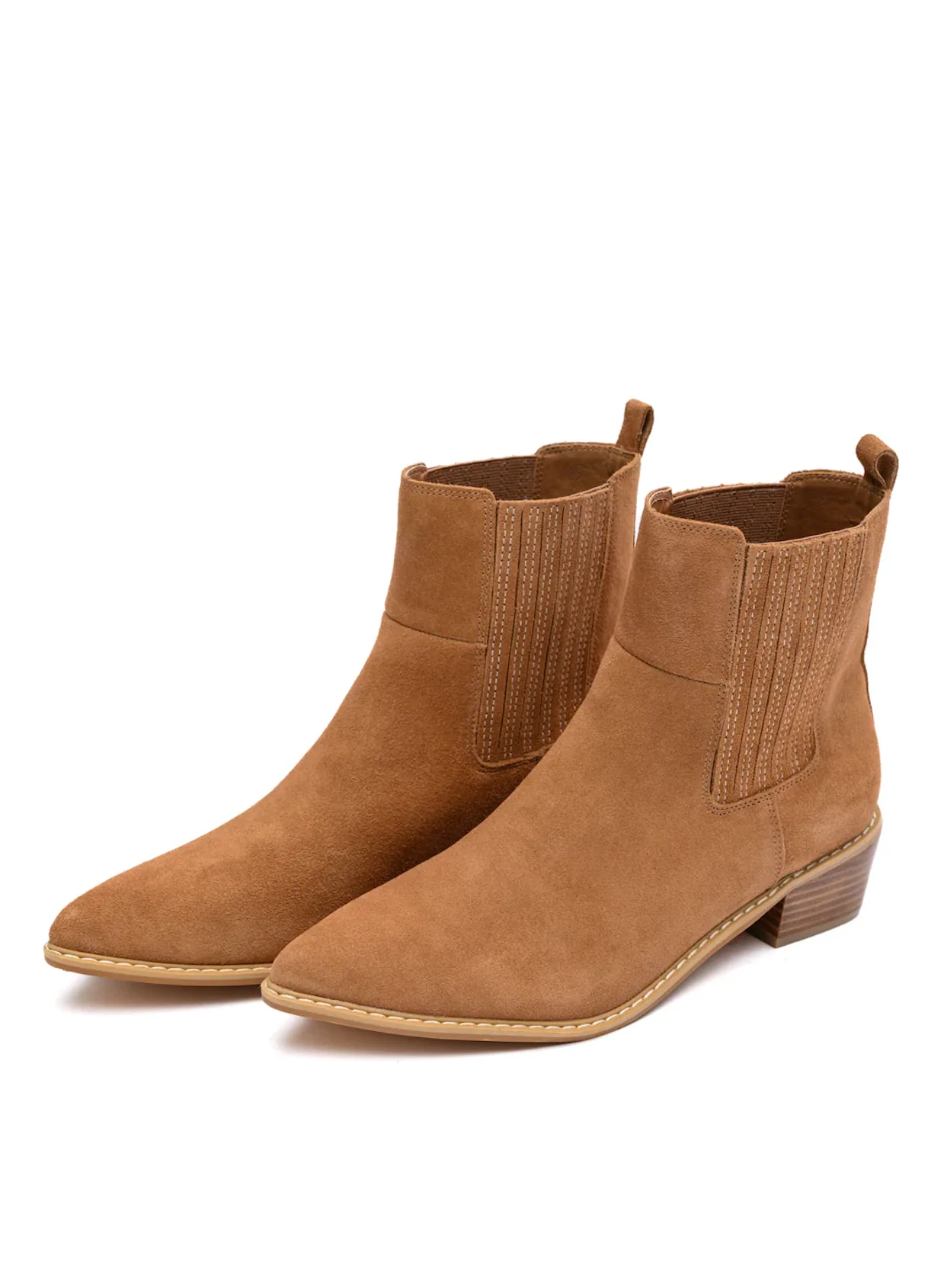 Leonor Suede Ankle Boot in Tan - Image 2