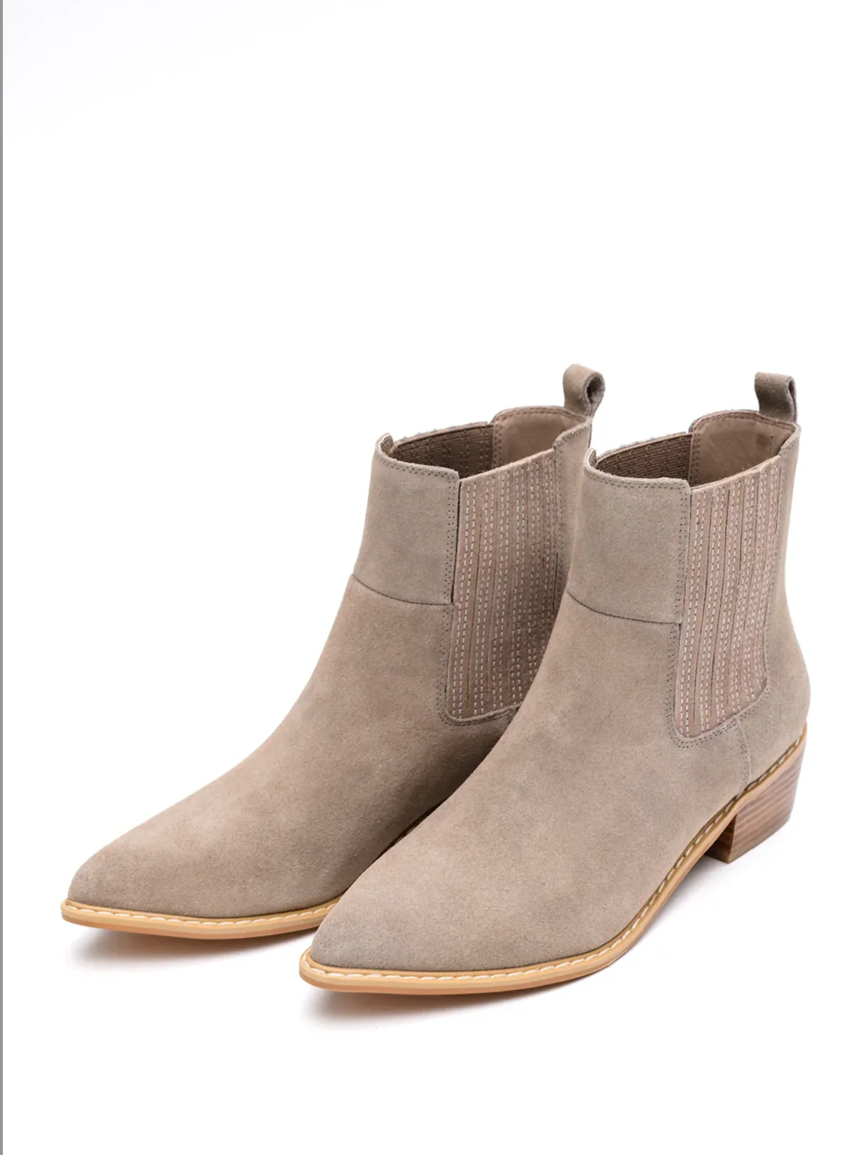 Leonor Suede Ankle Boot in Taupe - Image 2