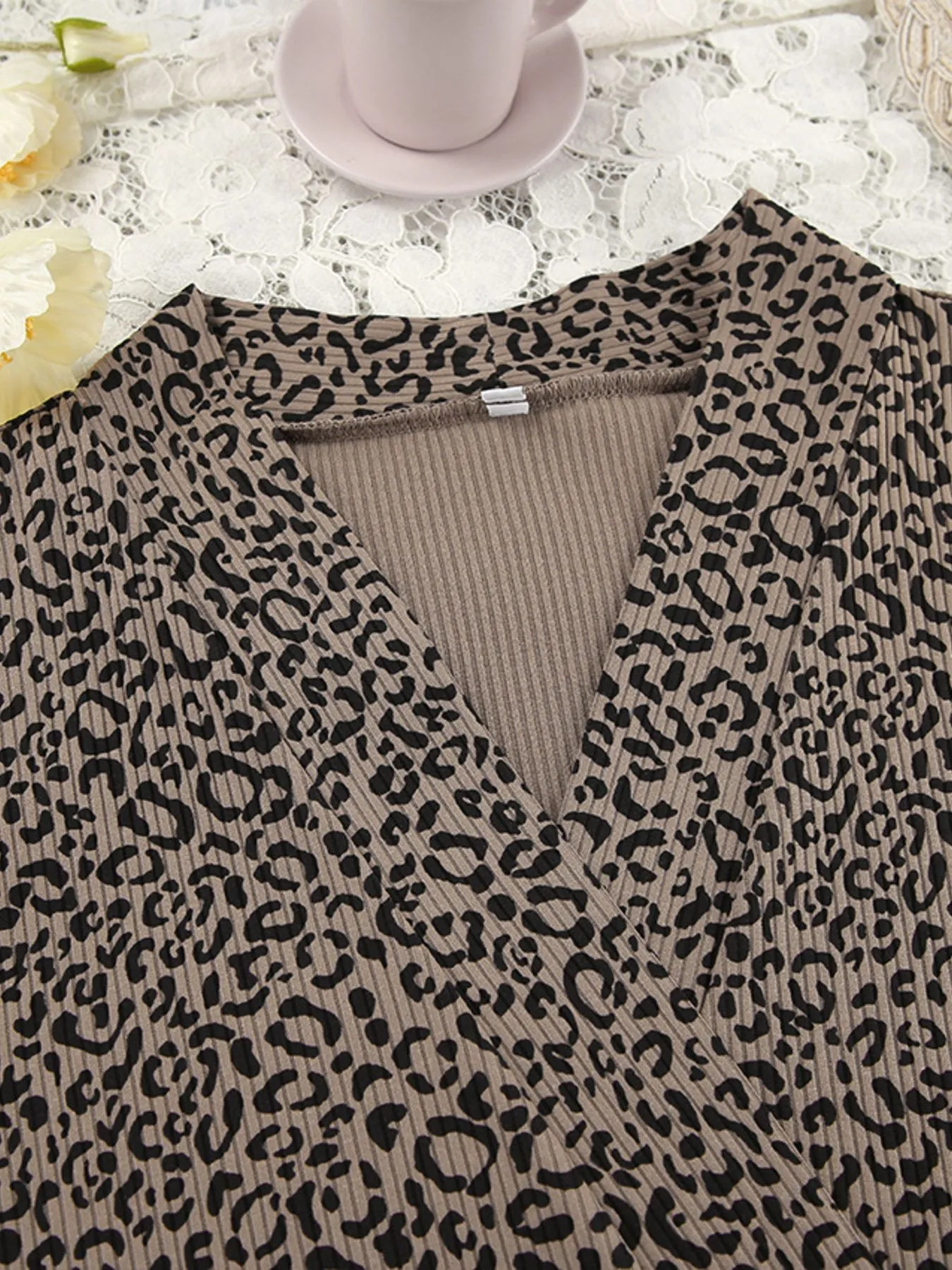 Leopard Cami Cardigan and Shorts 3-Piece Set - Image 11