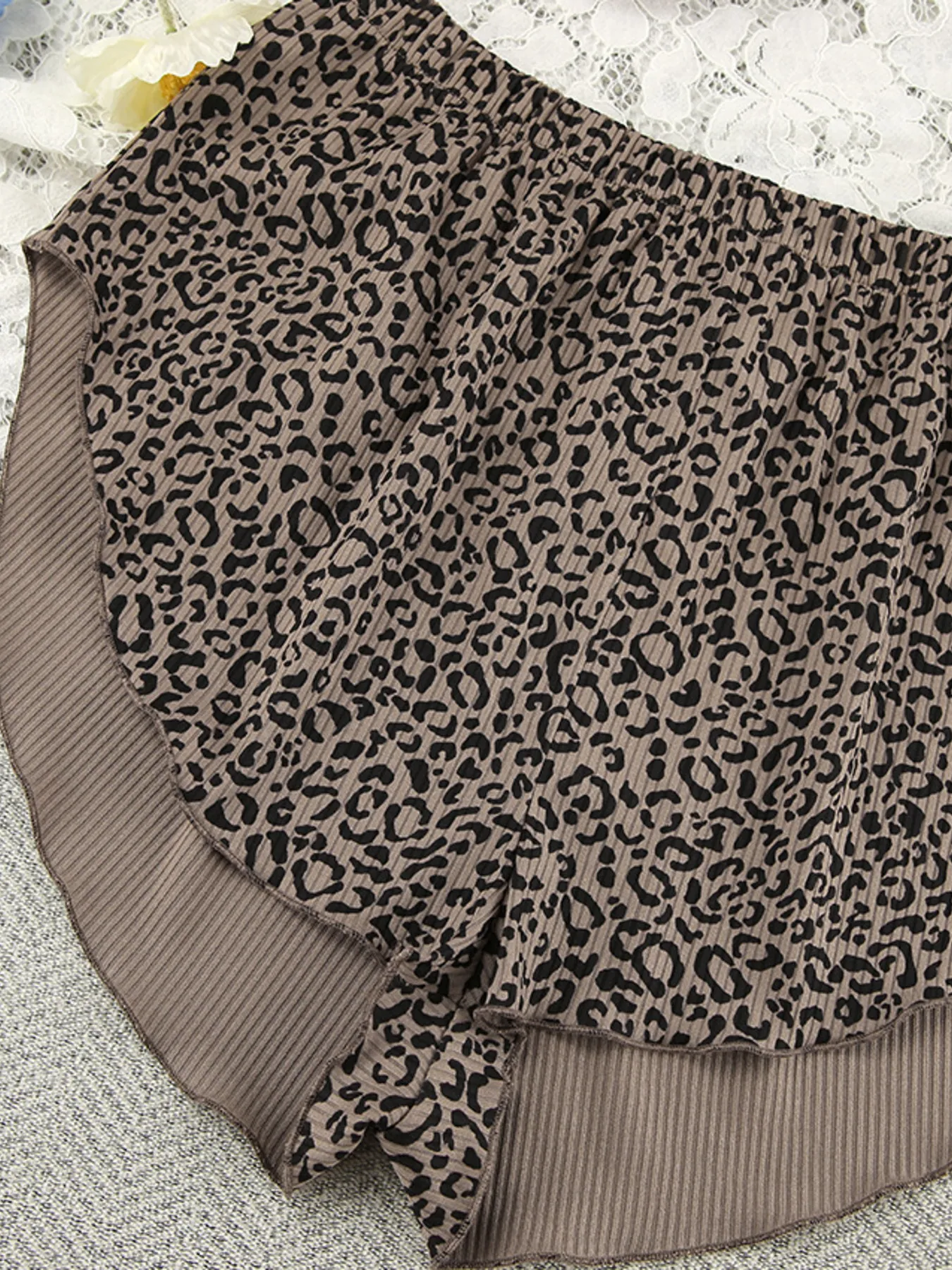 Leopard Cami Cardigan and Shorts 3-Piece Set - Image 12