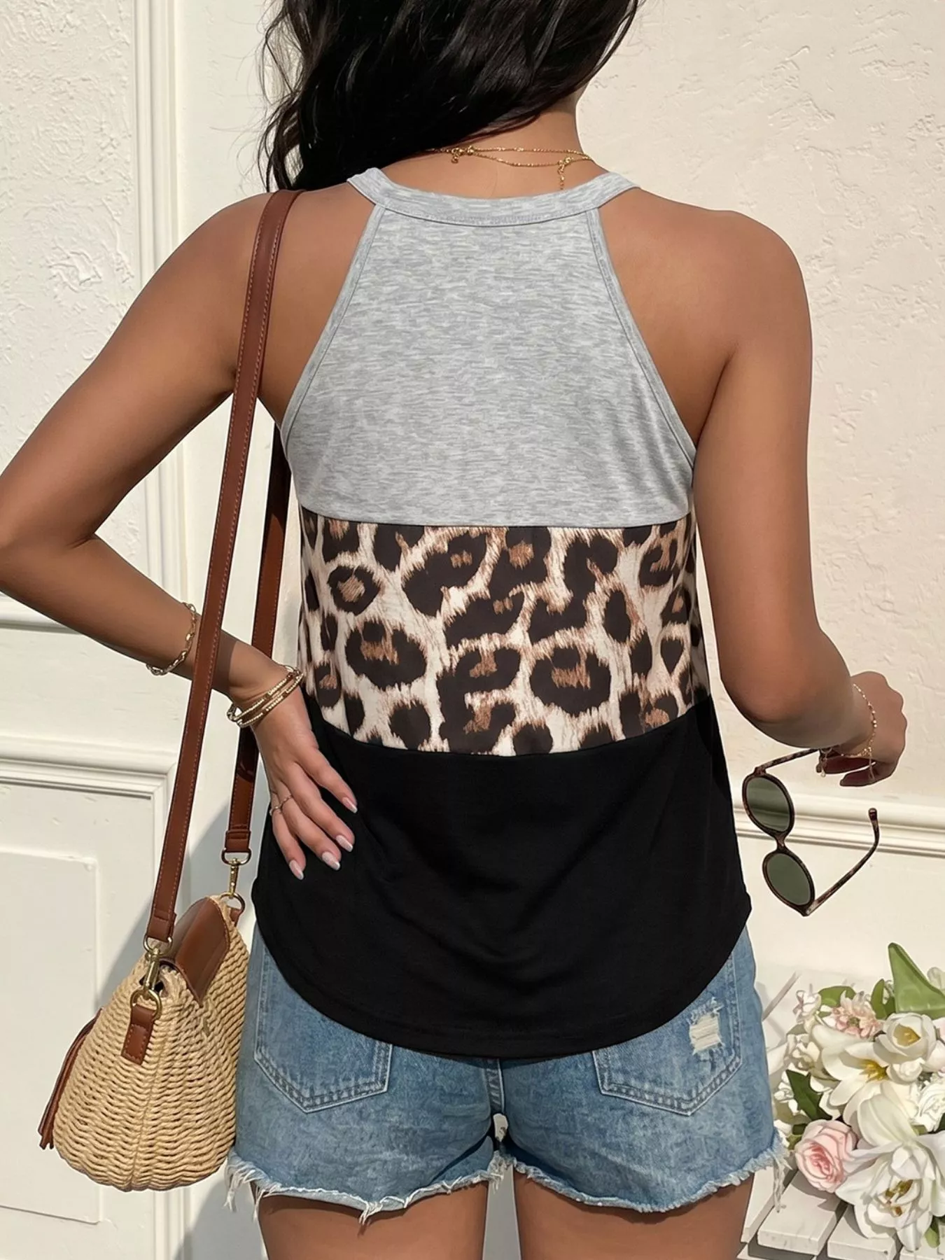 Leopard Print Color Block Tank - Image 6