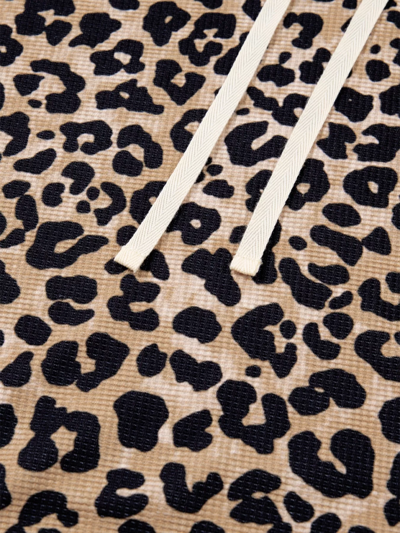 Leopard Print Long Sleeve Hoodie with Pocket - Image 8