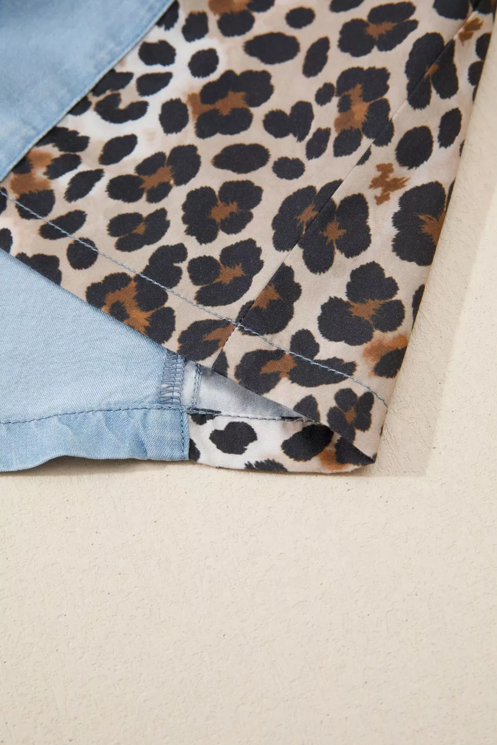 Leopard Print Panel Short Sleeve Dress - Image 8