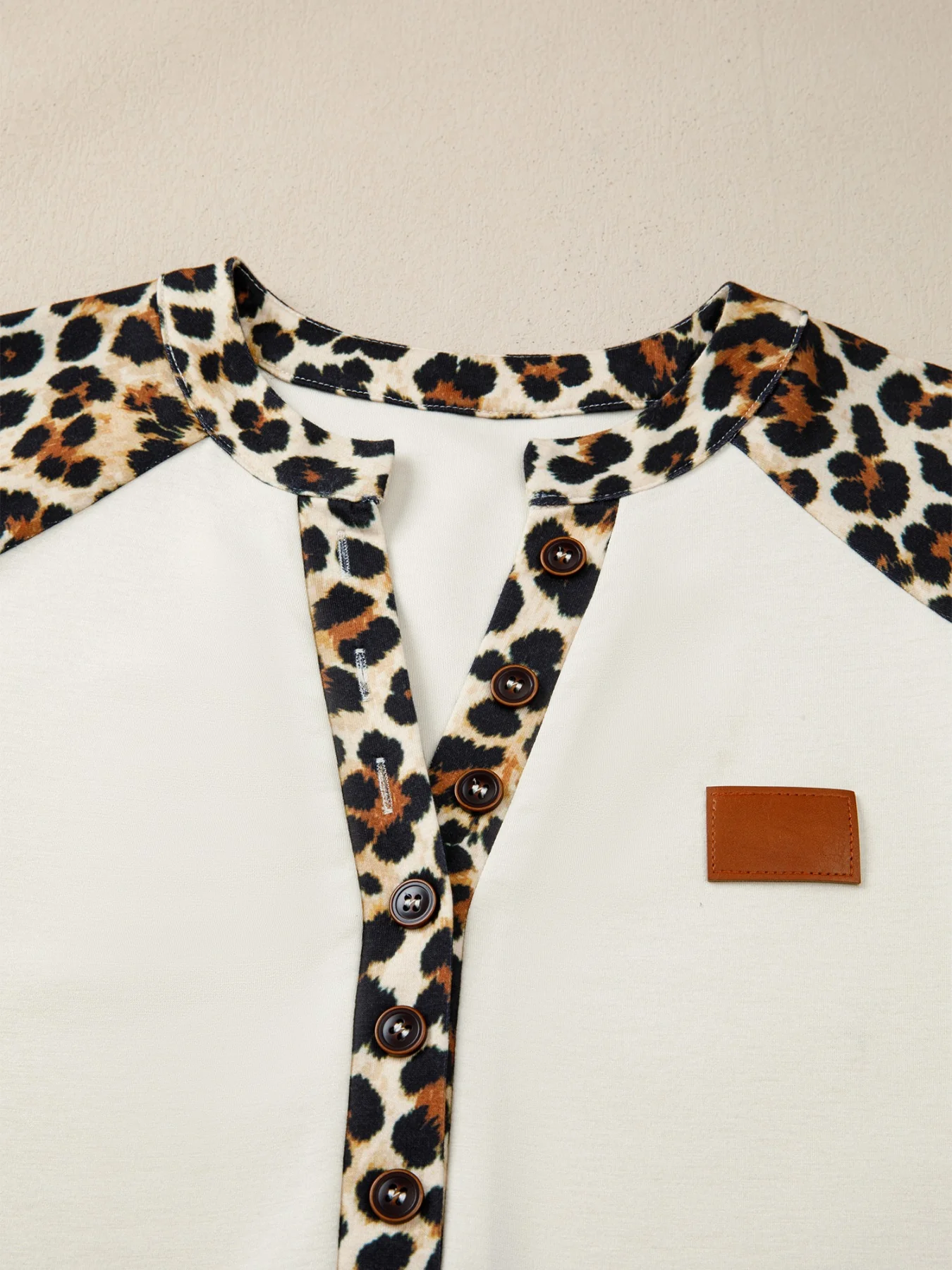 Leopard Print Raglan Sleeve Blouse - Image 5